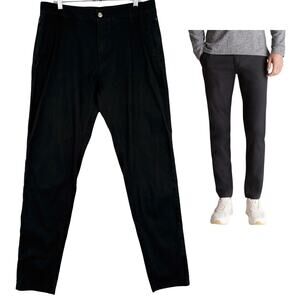 Birddogs Mens Size 34 x 34 Pants Black Stretch Khakis Slim Fit Tapered Leg